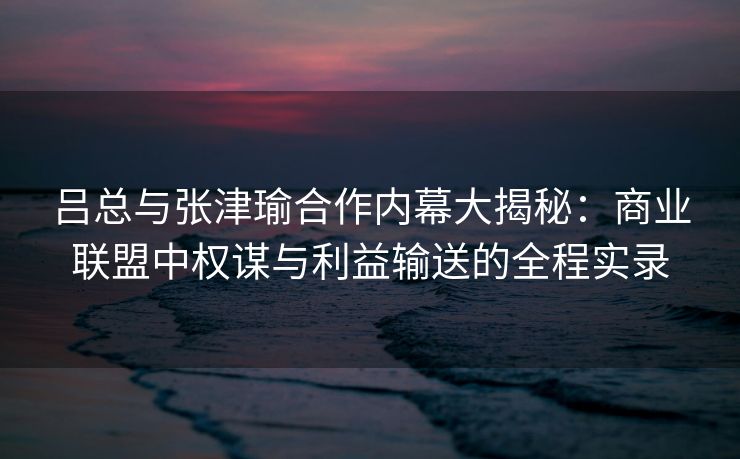 吕总与张津瑜合作内幕大揭秘：商业联盟中权谋与利益输送的全程实录