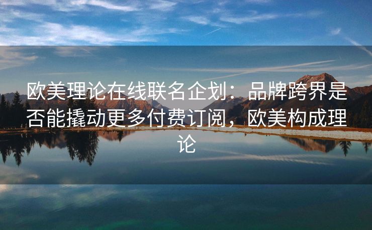 欧美理论在线联名企划：品牌跨界是否能撬动更多付费订阅，欧美构成理论